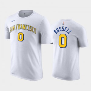 Men D'Angelo Russell #0 White Hardwood Classics Golden State Warriors T-Shirts 756749-621