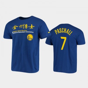 Men's Eric Paschall #7 2020 Chinese New Year Royal Golden State Warriors T-Shirt 135240-372
