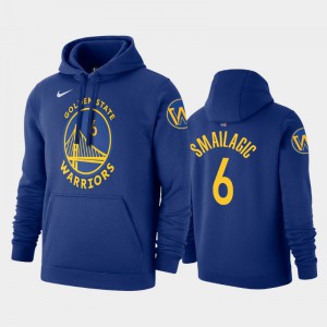Men's Alen Smailagic #6 Icon 2019-20 Pullover Name & Number Royal Golden State Warriors Hoodies 310955-719