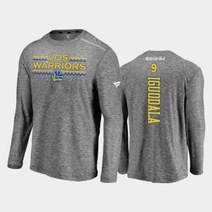 Men's Andre Iguodala Golden State Warriors Noches Ene-Be-A Authentic Shooting Long Sleeve Charcoal T-Shirt 899690-344