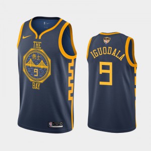 Men Andre Iguodala #9 Golden State Warriors Navy 2019 NBA Finals City Jersey 250593-206