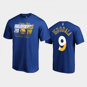 Men's Andre Iguodala #9 Golden State Warriors Royal 2019 Western Conference Finals T-Shirts 136388-961