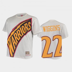 Men Andrew Wiggins #22 Hardwood Classics White Big Face Golden State Warriors T-Shirt 969158-335