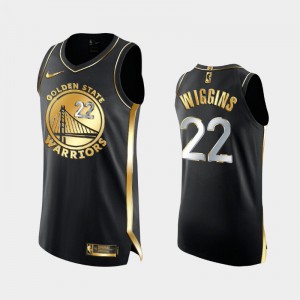 Men Andrew Wiggins #22 Golden State Warriors Black Authentic Golden 6X Champs Limited Golden Authentic Jersey 493513-530