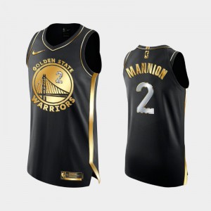Mens Nico Mannion #2 Golden Authentic Authentic Golden 6X Champs Limited Golden State Warriors Black Jerseys 932643-347