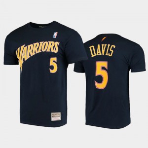 Men Baron Davis #5 Navy Golden State Warriors Stitch Hardwood Classics T-Shirt 167902-530