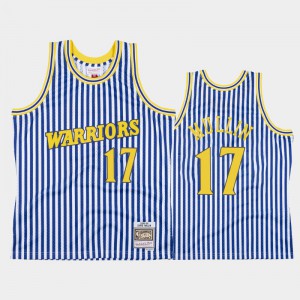 Men Chris Mullin #17 Striped Golden State Warriors Blue 1990-91 Jerseys 546227-431
