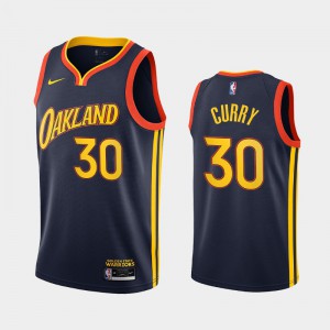 Mens Stephen Curry #30 Men 2020-21 Edition Oakland City Golden State Warriors Navy Jerseys 618178-926