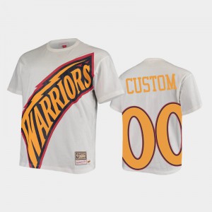 Men's #00 Golden State Warriors White Big Face Custom Hardwood Classics T-Shirts 664893-932