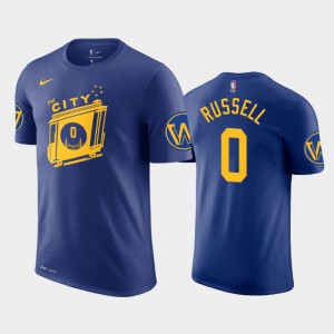 Mens D'Angelo Russell #0 Royal Golden State Warriors Hardwood Classics T-Shirts 415100-788