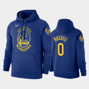 Men D'Angelo Russell #0 Royal Golden State Warriors 2019-20 Pullover Name & Number Icon Hoodies 479792-404