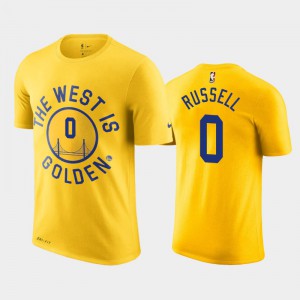 Mens D'Angelo Russell #0 Yellow Hardwood Classics Golden State Warriors T-Shirts 936761-613