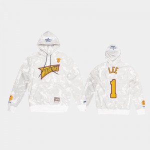 Mens Damion Lee #1 Golden State Warriors Aape White Camo Pullover Hoodies 837609-952