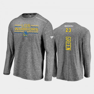 Men Draymond Green Charcoal Authentic Shooting Long Sleeve Noches Ene-Be-A Golden State Warriors T-Shirt 742445-349