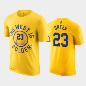 Men Draymond Green #23 Hardwood Classics Golden State Warriors Yellow T-Shirt 370115-613