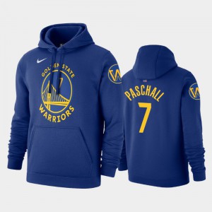 Men's Eric Paschall #7 Golden State Warriors Royal 2019-20 Pullover Name & Number Icon Hoodie 234413-248