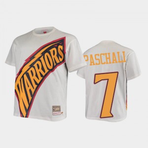 Mens Eric Paschall #7 Hardwood Classics Big Face White Golden State Warriors T-Shirt 118549-239