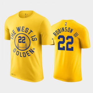 Men's Glenn Robinson III #22 Yellow Golden State Warriors Hardwood Classics T-Shirts 607216-979
