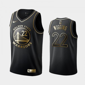 Mens Andrew Wiggins #22 Golden State Warriors Golden Edition Black Jersey 515479-168