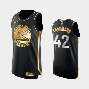 Men's Nathaniel Thurmond #42 Men Golden Edition 6X Champs Authentic Golden Authentic Golden State Warriors Black Jerseys 608097-710