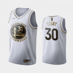 Mens Stephen Curry #30 White Golden Edition Golden State Warriors Jerseys 641963-752