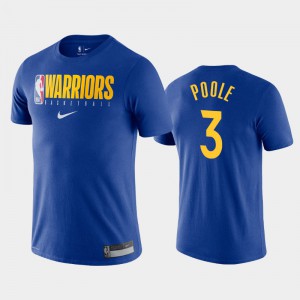 Mens Jordan Poole #3 Royal Essential Practice Performance Golden State Warriors T-Shirts 315224-495