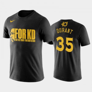Men Kevin Durant #35 Golden State Warriors Dub Nation Black For KD T-Shirt 117252-406