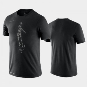 Men Kevin Durant Statue Golden State Warriors Black MVP T-Shirt 349019-991