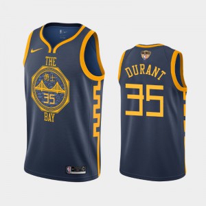 Men's Kevin Durant #35 Golden State Warriors 2019 NBA Finals Navy City Jerseys 404644-352