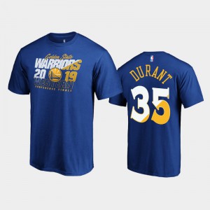 Men's Kevin Durant #35 Golden State Warriors 2019 Western Conference Finals Royal T-Shirt 469028-259
