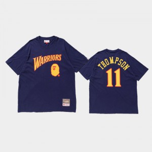 Men Klay Thompson Golden State Warriors Navy BAPE Collab T-Shirts 347036-157