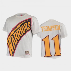 Mens Klay Thompson #11 White Golden State Warriors Hardwood Classics Big Face T-Shirts 788724-433
