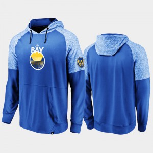 Men's Royal Golden State Warriors Space Dye Raglan Pullover Made To Move Hoodies 552662-363
