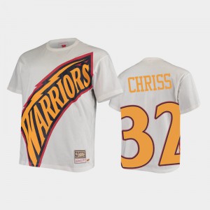Men's Marquese Chriss #32 White Hardwood Classics Big Face Golden State Warriors T-Shirts 409889-680