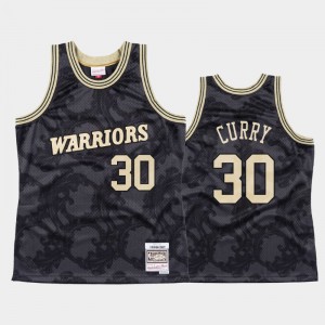 Men's Stephen Curry #30 Black Golden State Warriors Metallic Classic Black Toile Jersey 373269-307