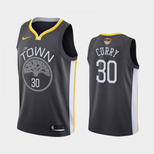 Men Stephen Curry #30 Golden State Warriors Gray 2019 NBA Finals Statement Jersey 905601-298