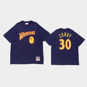 Men's Stephen Curry BAPE Collab Navy Golden State Warriors T-Shirt 172577-940