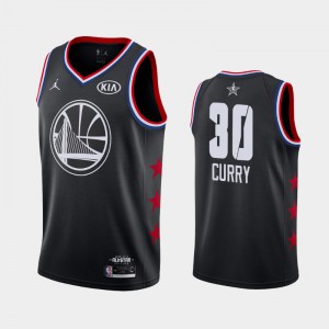 Men's Stephen Curry #30 Golden State Warriors 2019 All-Star Black Men Game Finished Jersey 390573-160