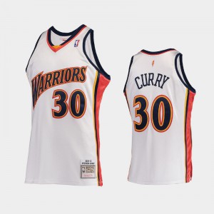 Mens Stephen Curry #30 White 2009-2010 Hardwood Classics Golden State Warriors Jerseys 620245-402
