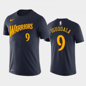 Men's Andre Iguodala #9 Golden State Warriors Hardwood Classics Navy T-Shirt 111689-886