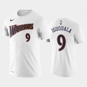 Men Andre Iguodala #9 Golden State Warriors Hardwood Classics White T-Shirts 569673-454