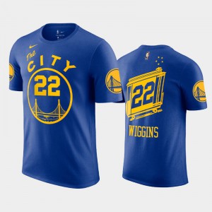 Men Andrew Wiggins #22 Hardwood Classics Blue 2020-21 Golden State Warriors T-Shirts 798191-794