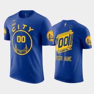 Men #00 Golden State Warriors Blue Custom 2020-21 Hardwood Classics T-Shirts 439223-386
