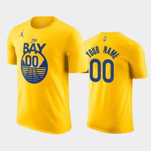 Mens #00 Custom 2020-21 Statement Gold Golden State Warriors T-Shirt 460555-434