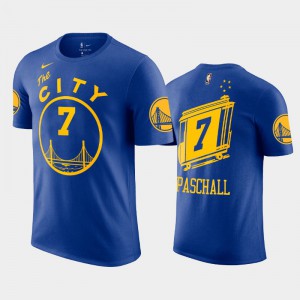 Mens Eric Paschall #7 2020-21 Golden State Warriors Blue Hardwood Classics T-Shirt 365794-334