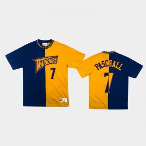 Men Eric Paschall #7 Blue Gold Split Color Two-Tone Classic Golden State Warriors T-Shirt 118093-335
