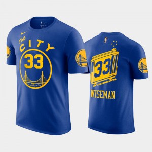 Mens James Wiseman #33 Hardwood Classics Golden State Warriors Blue 2020-21 T-Shirts 793371-629
