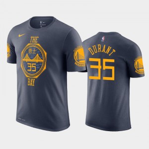 Mens Kevin Durant #35 Gray Golden State Warriors 2018-19 City T-Shirt 301152-134