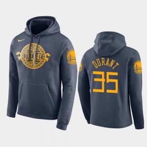 Men's Kevin Durant #35 City 2018-19 Pullover Golden State Warriors Navy Hoodies 778743-838