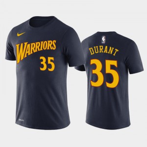 Men's Kevin Durant #35 Hardwood Classics Navy Golden State Warriors T-Shirt 855376-369